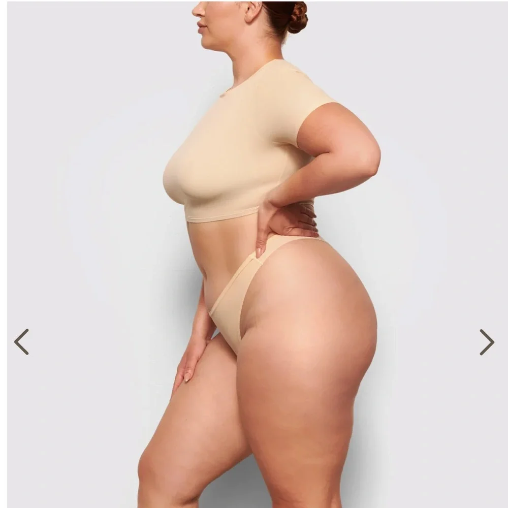 NWT SKIMS Super Cropped Shirt in Sand - XL - Picture 7 of 9